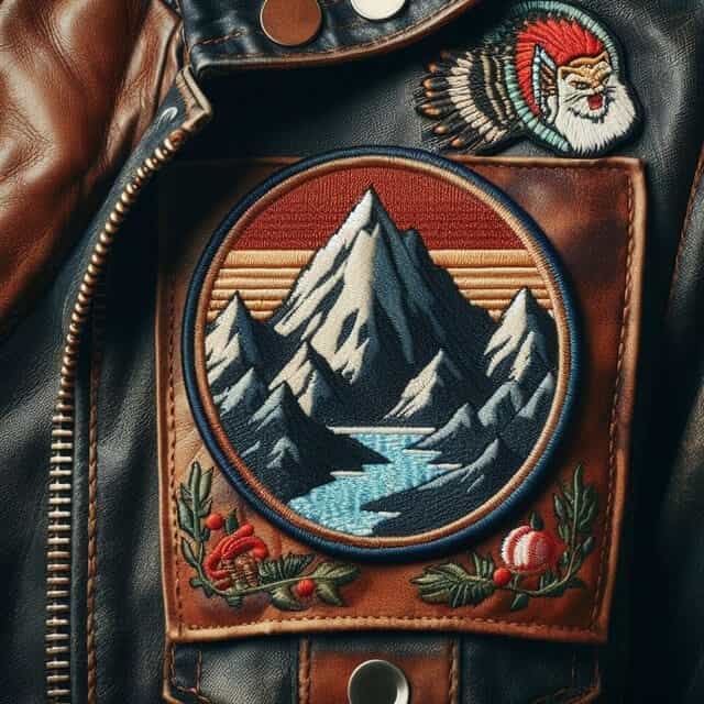 Sew patches onto a denim or leather jacket